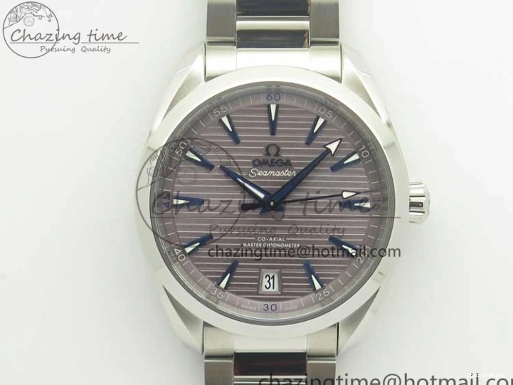 0223 Aqua Terra 150M Master Chronometers VSF 1:1 Best Edition Gray Dial Blue Hand on SS Bracelet A8900 Super Clone Trendsetting 8006